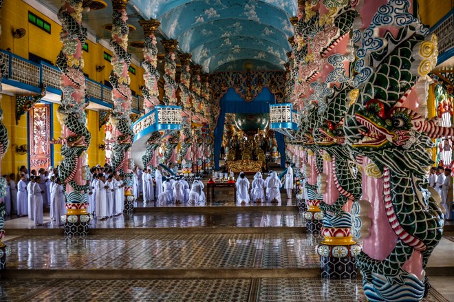 ceremonie caodaïsme temple tay ninh